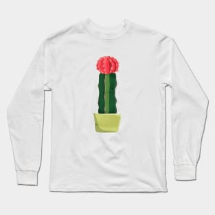 Cactus Flower Illustration Long Sleeve T-Shirt